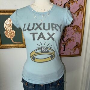 Junk Food Clothing Light Blue 'Luxury Tax' Tee